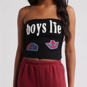 Black Boys Lie tube top, size S